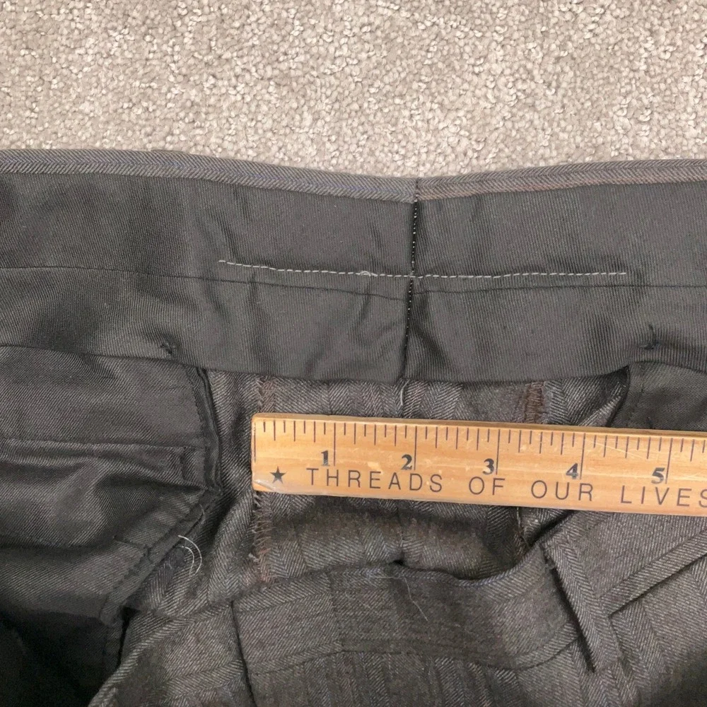 Hart Schaffner Marx Suit Mens 44R Gray Herringbone Pinstripe Heritage Career‎